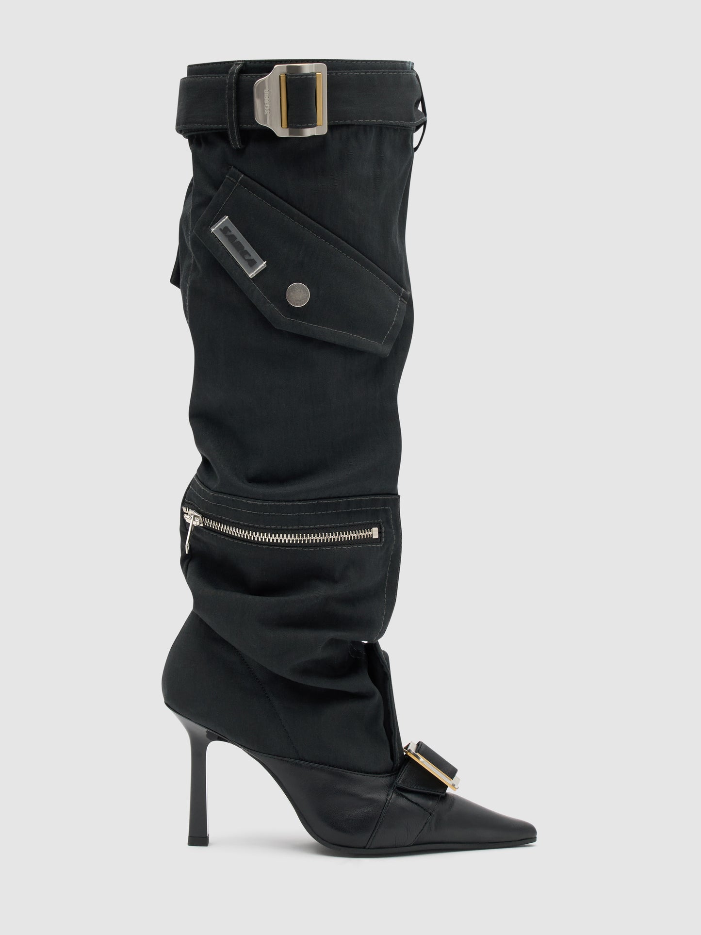 DION LEE X ANCUȚA SARCA Upcycled trouser boots/ Black