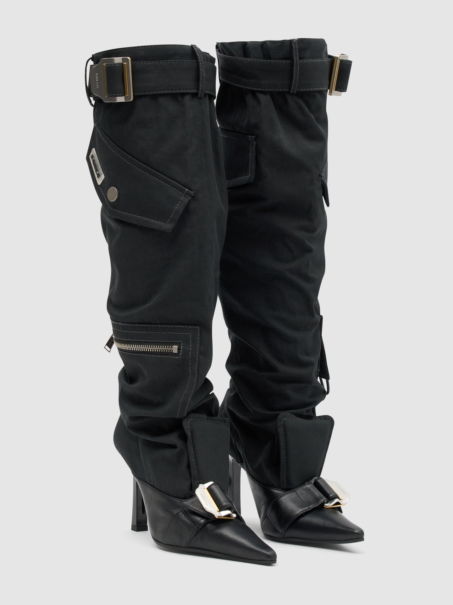 DION LEE X ANCUȚA SARCA Upcycled trouser boots/ Black