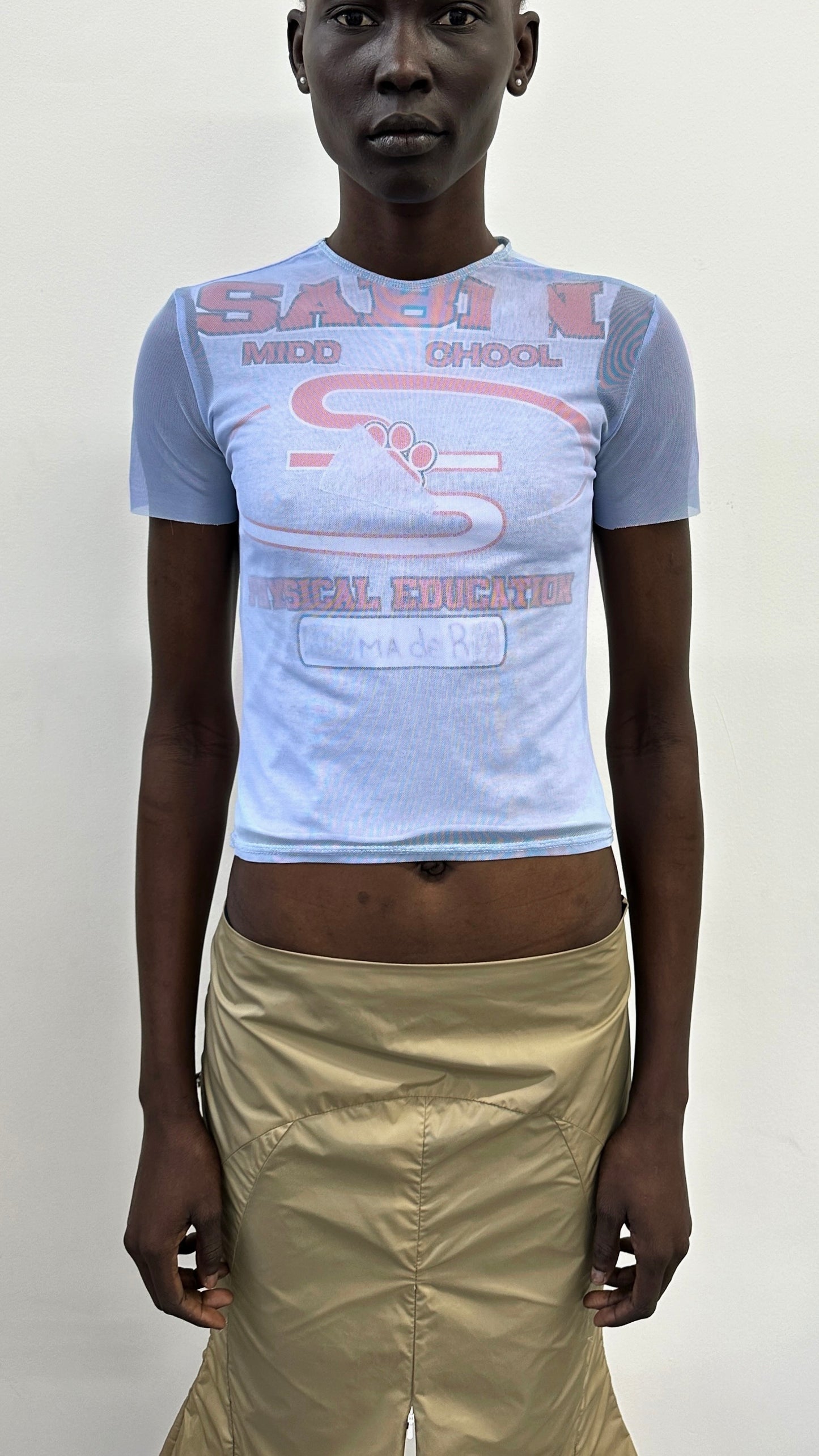 'Lilac Mesh Upcycled T-Shirt