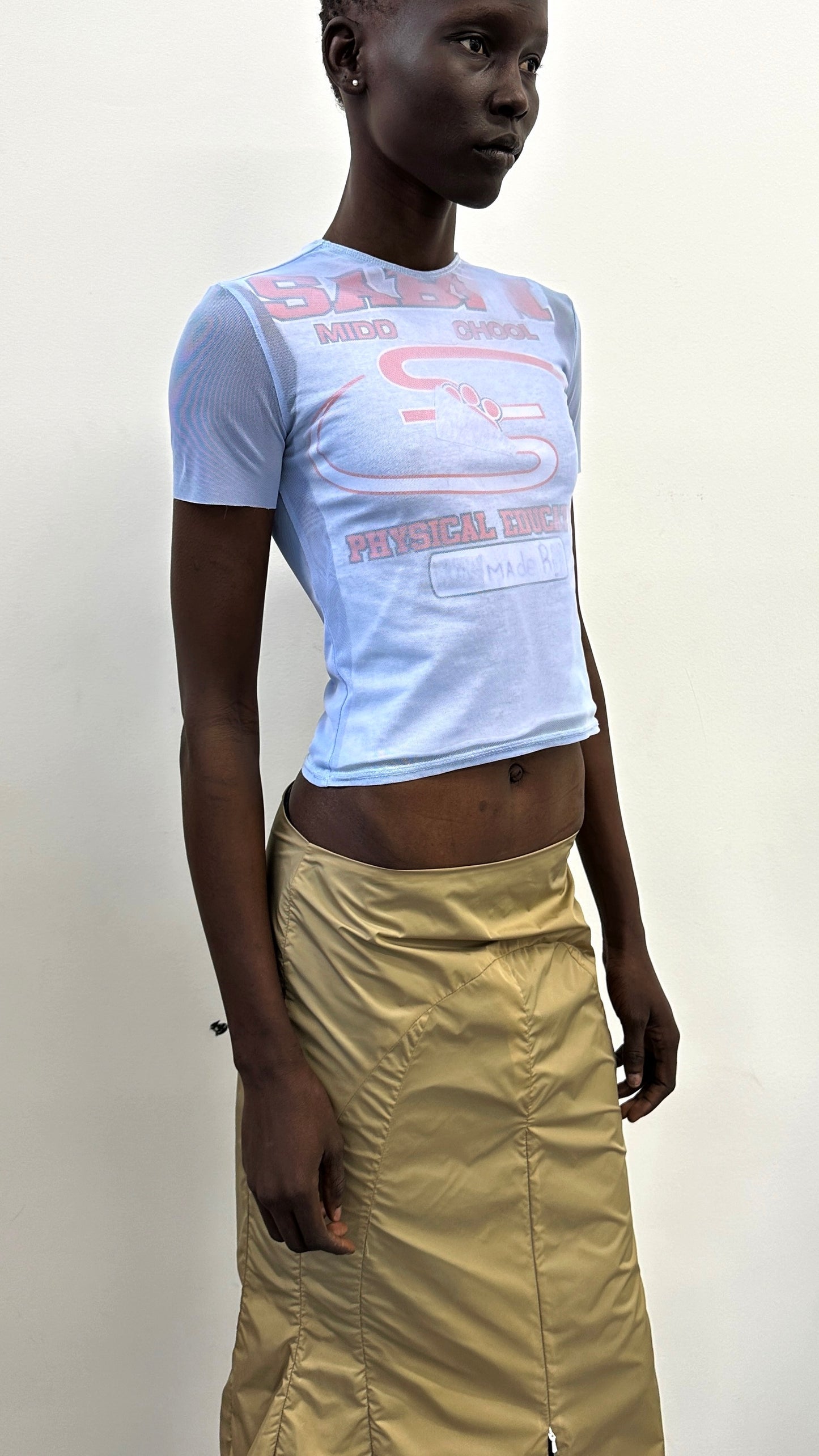 'Lilac Mesh Upcycled T-Shirt