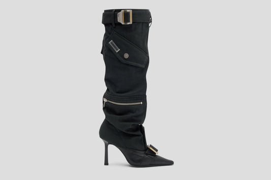 DION LEE X ANCUȚA SARCA Upcycled trouser boots/ Black