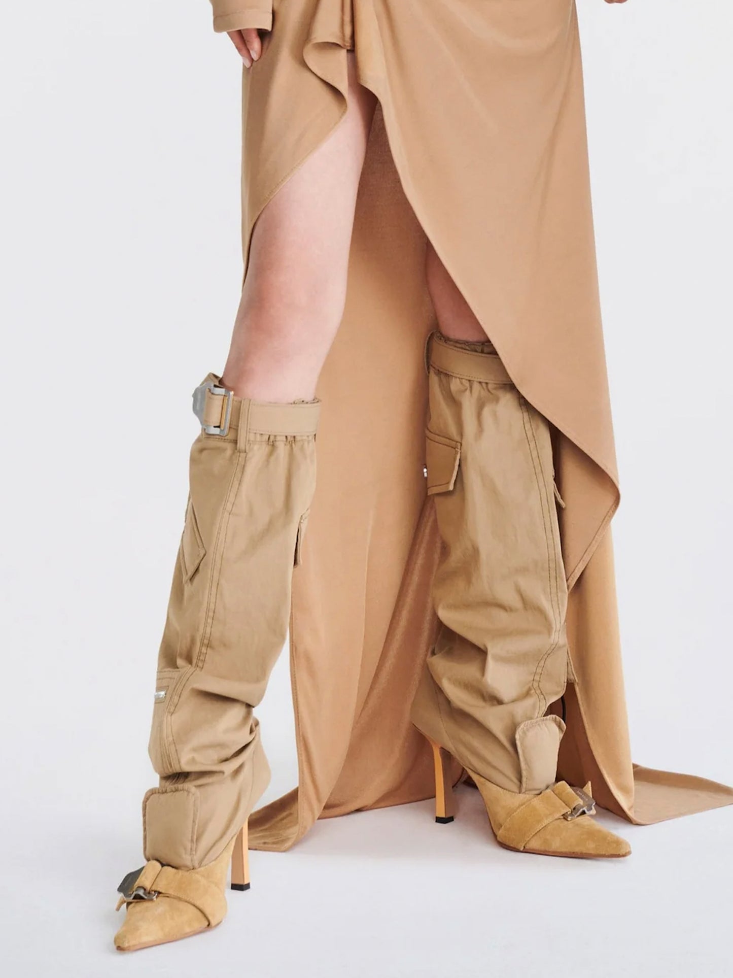 DION LEE X ANCUȚA SARCA' UPCYCLED TROUSER BOOTS/ TIMBER