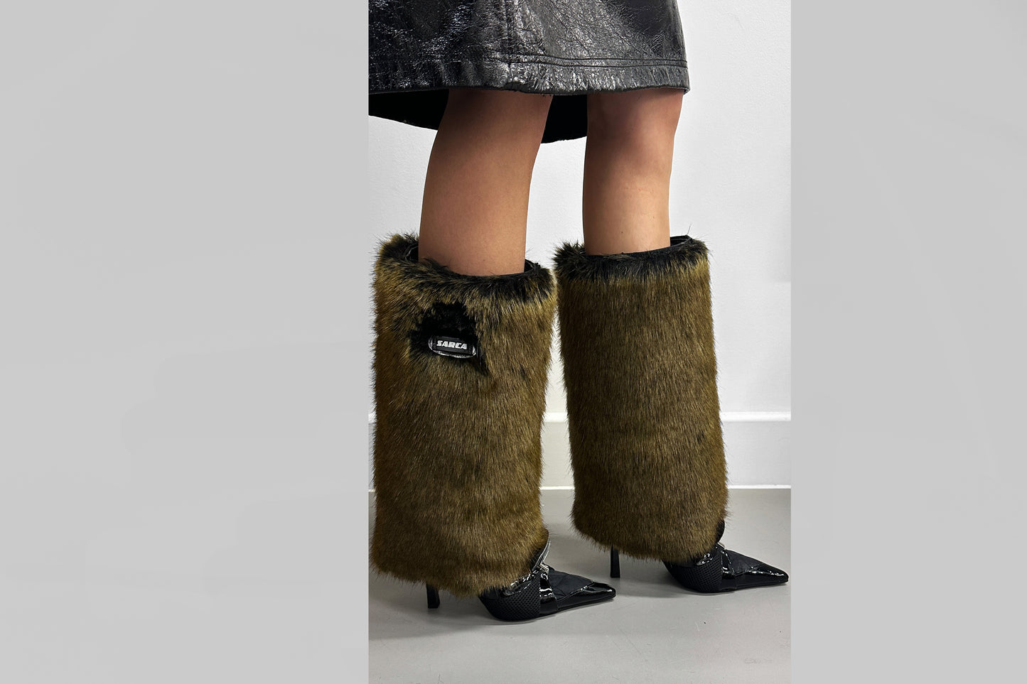 '7 "BRAN" FAUX FUR HIGH HEEL BOOTS