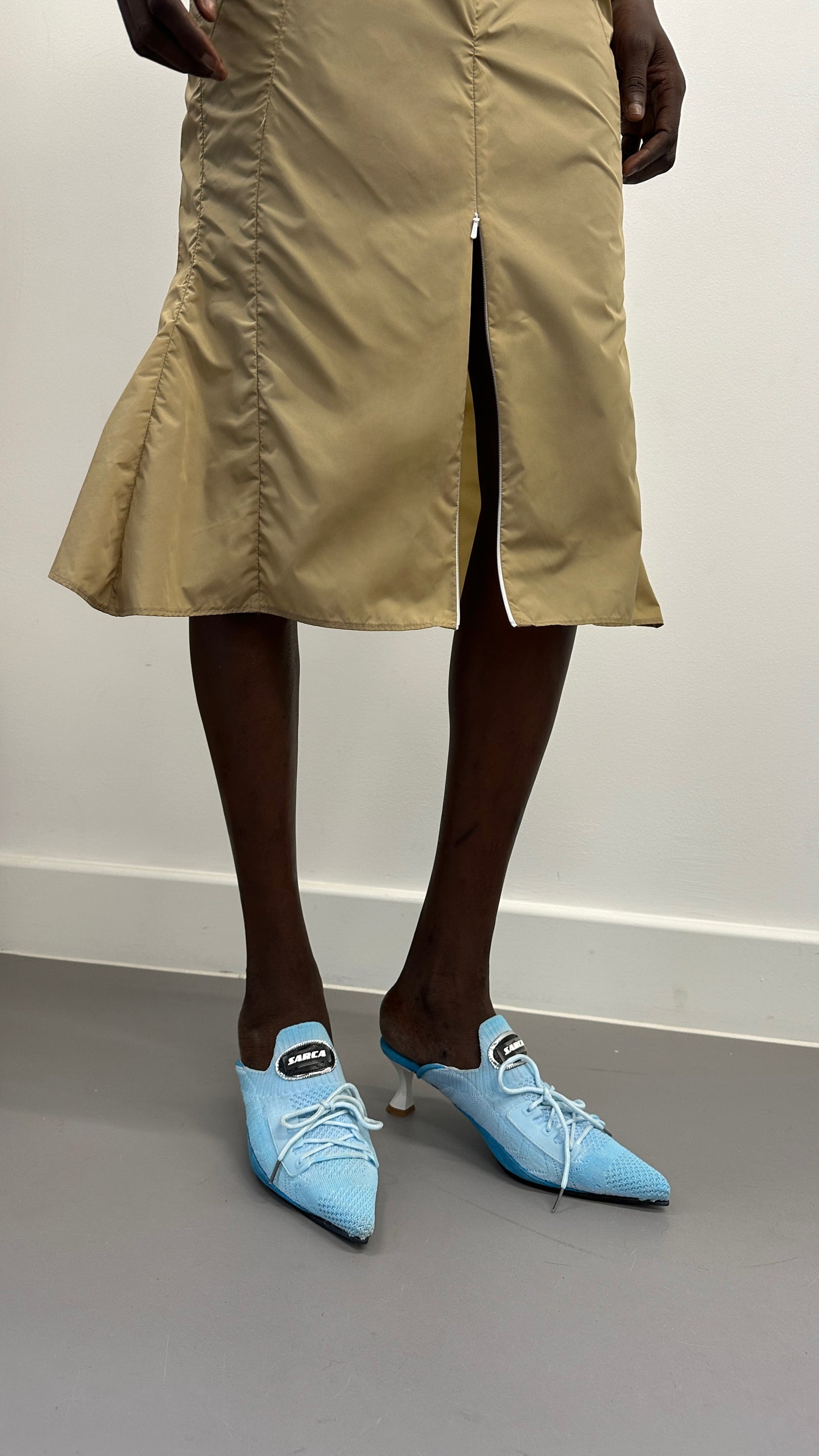 Beige nylon skirt