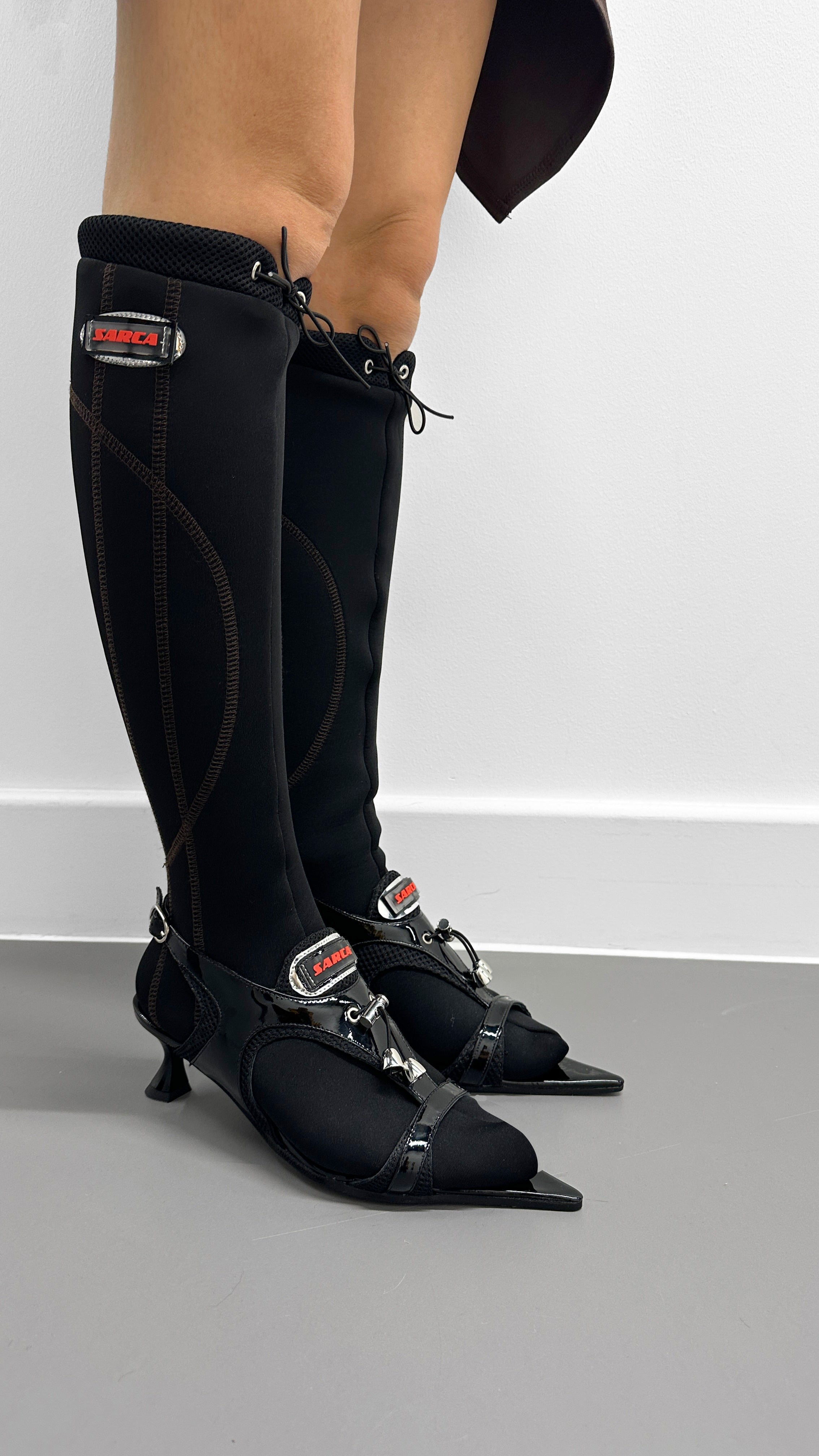 7 SNOWFLAKE- BLACK SANDAL BOOT – Ancuta Sarca