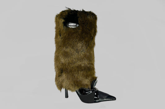 '7 "BRAN" FAUX FUR HIGH HEEL BOOTS